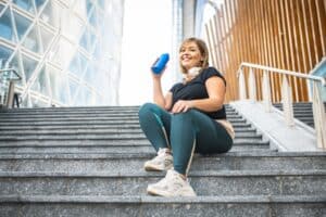 Woman exercising for vei health in Geneva, IL