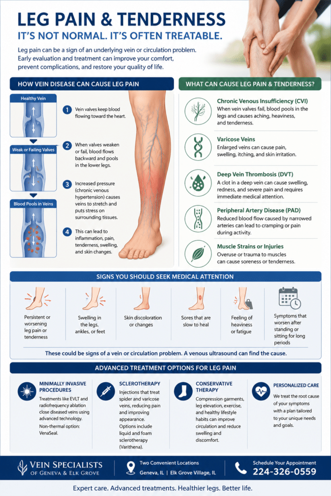 Leg Pain and Tenderness in Geneva & Elk Grove Village, IL